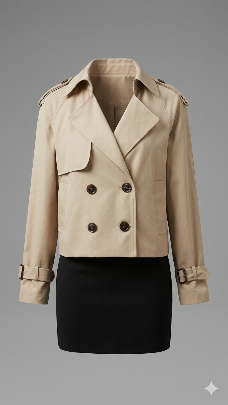 Court Trench - Ceinture - Double Boutonnage - Trench Beige - Trench Femme