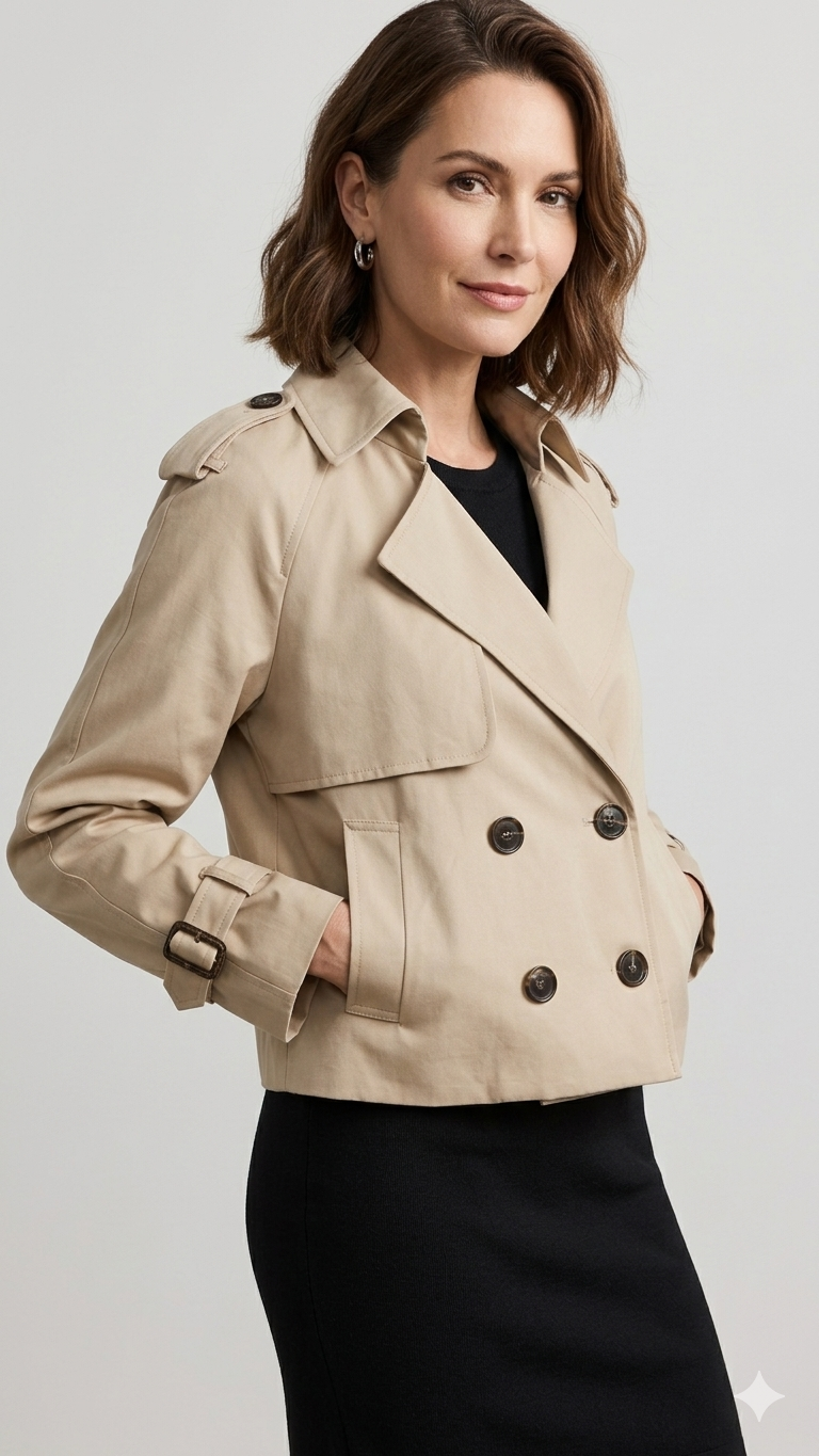 Court Trench - Ceinture - Double Boutonnage - Trench Beige - Trench Femme