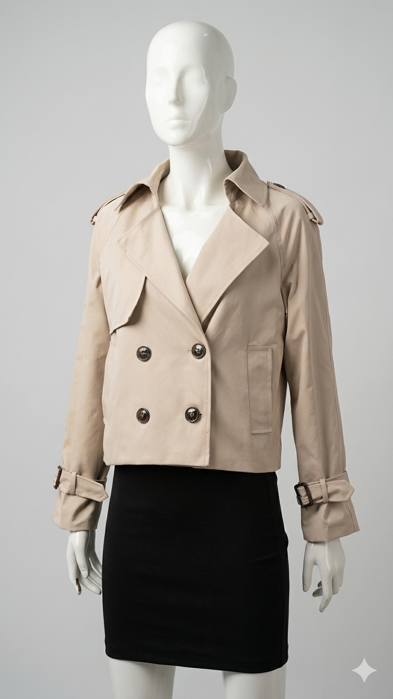 Court Trench - Ceinture - Double Boutonnage - Trench Beige - Trench Femme
