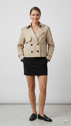 Court Trench - Ceinture - Double Boutonnage - Trench Beige - Trench Femme