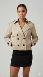 Court Trench - Ceinture - Double Boutonnage - Trench Beige - Trench Femme
