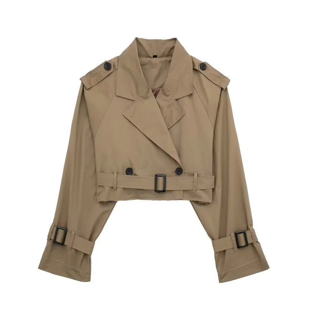 Court trench – ceinture – double boutonnage – trench court – veste femme