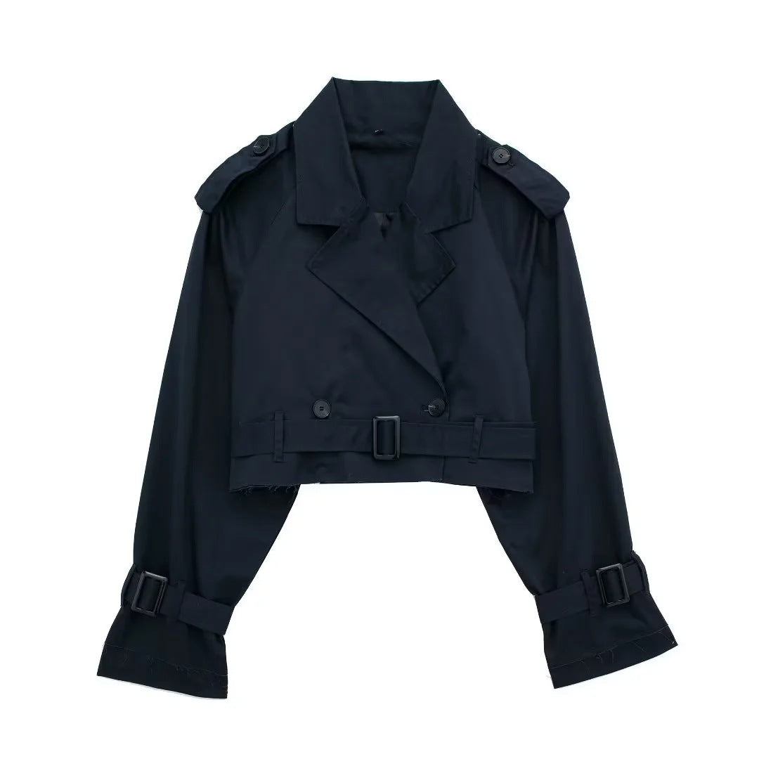 Court trench – ceinture – double boutonnage – trench court – veste femme