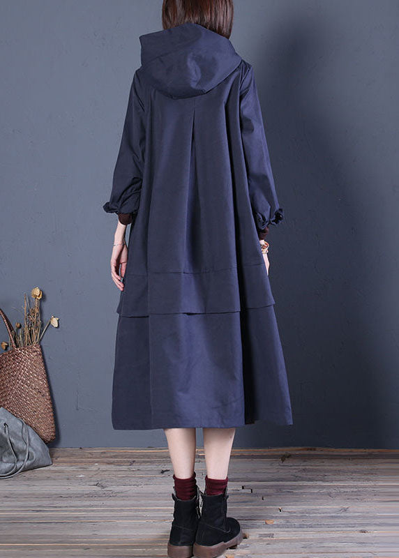 Trench-coat zippé à capuche pour femme