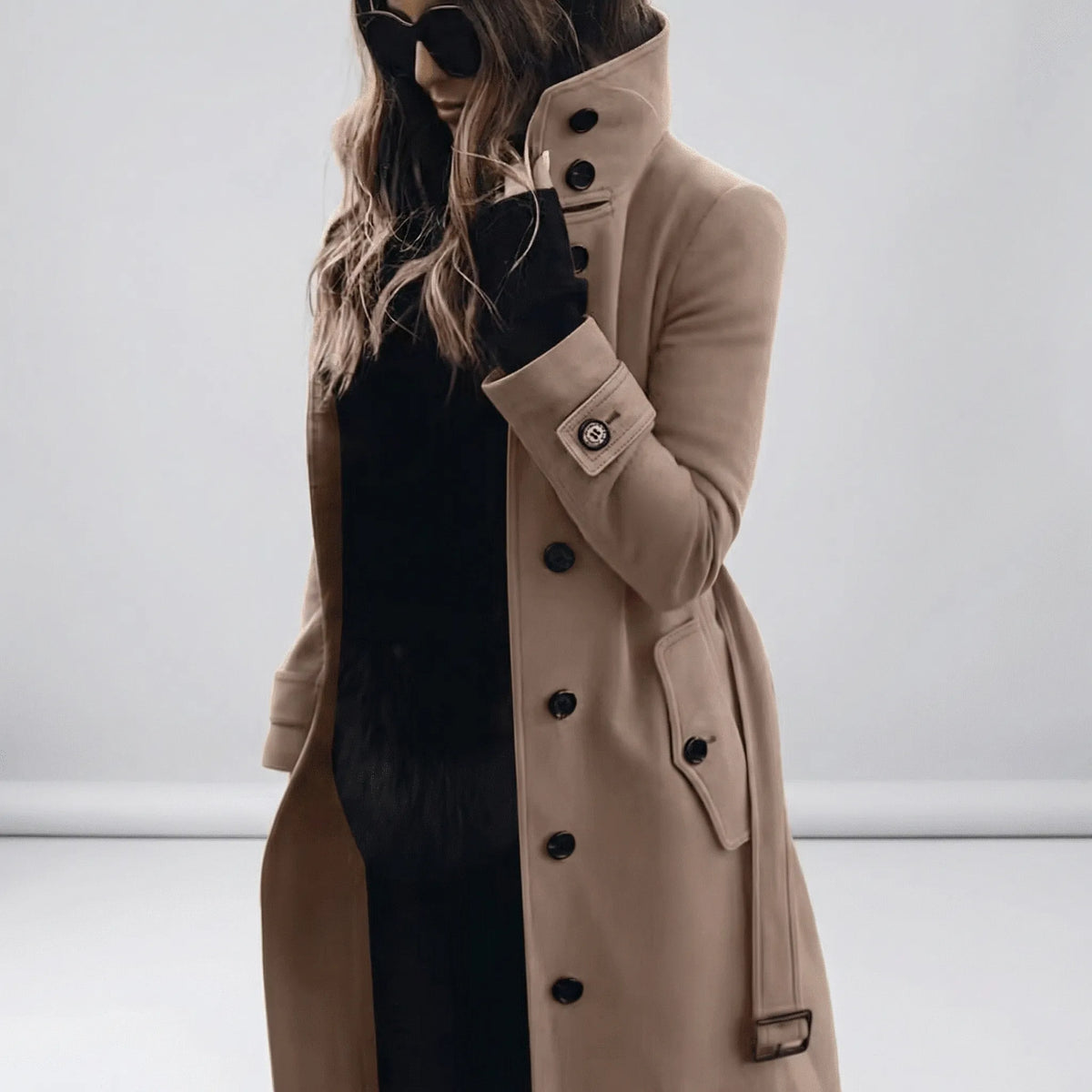Long trench-coat ajusté à la taille - Alicia