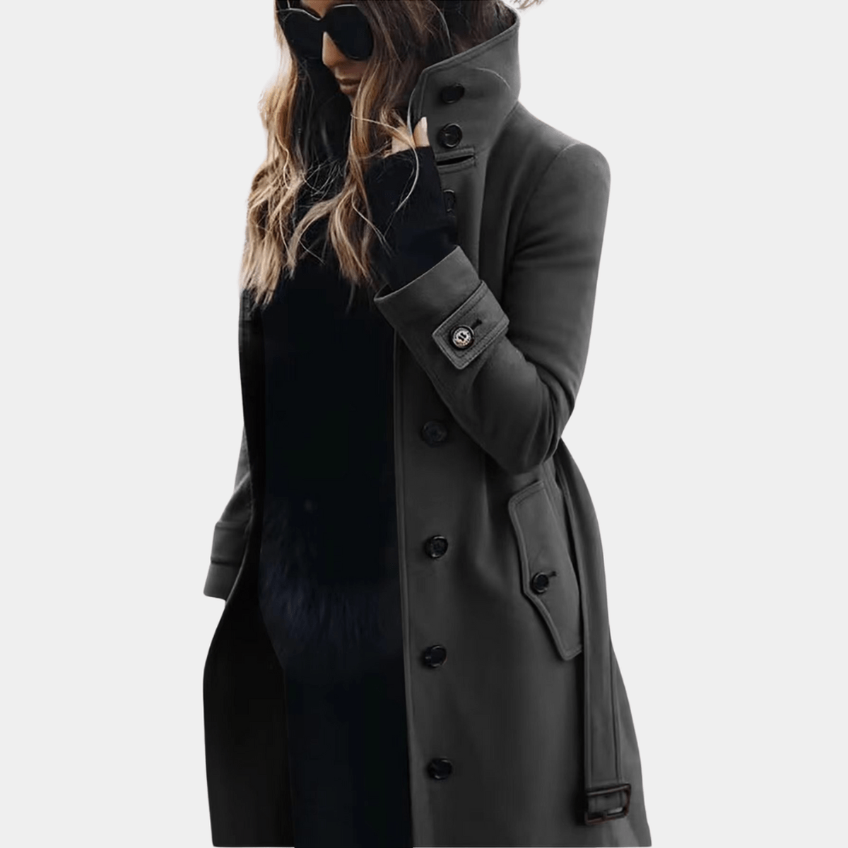 Long trench-coat ajusté à la taille - Alicia