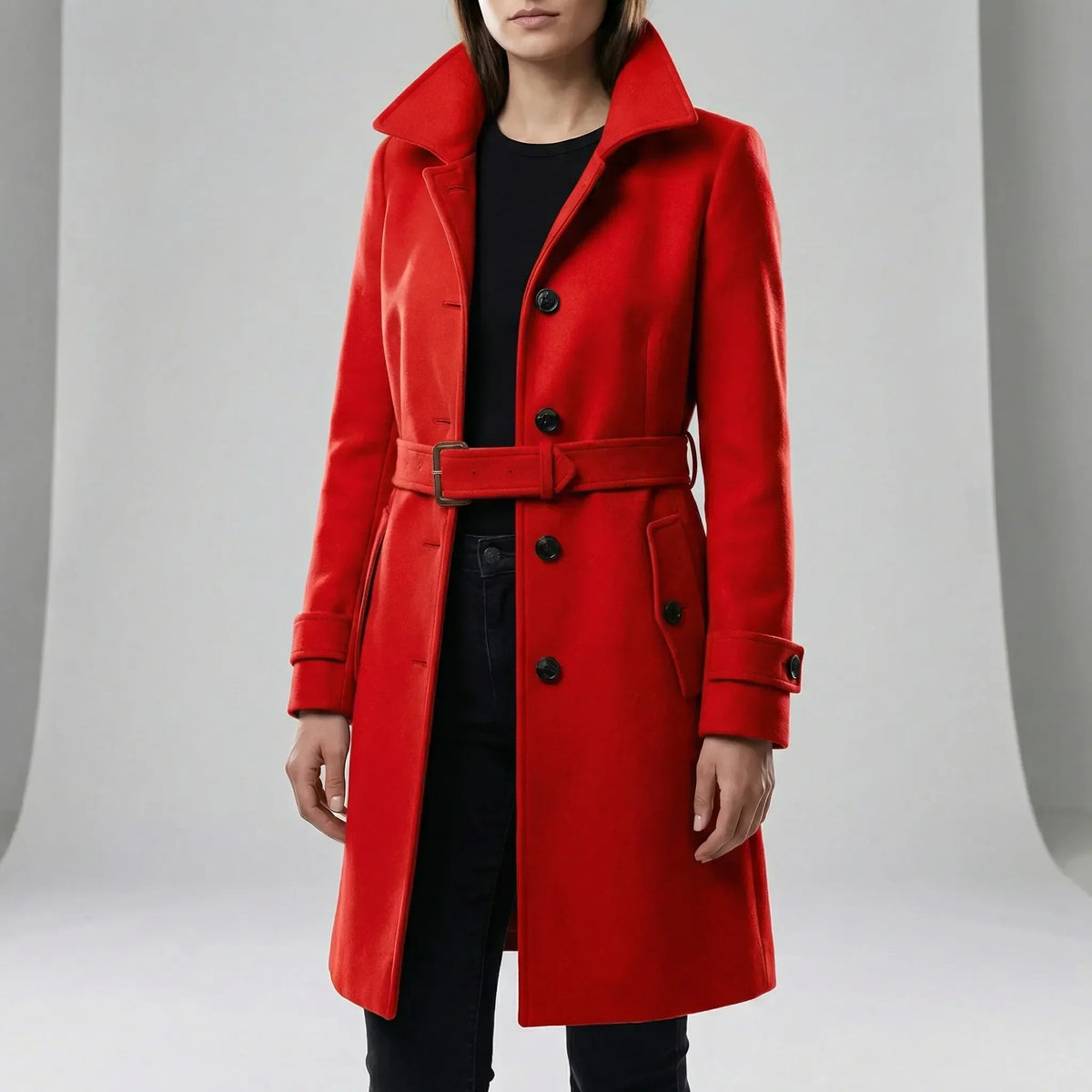Long trench-coat ajusté à la taille - Alicia