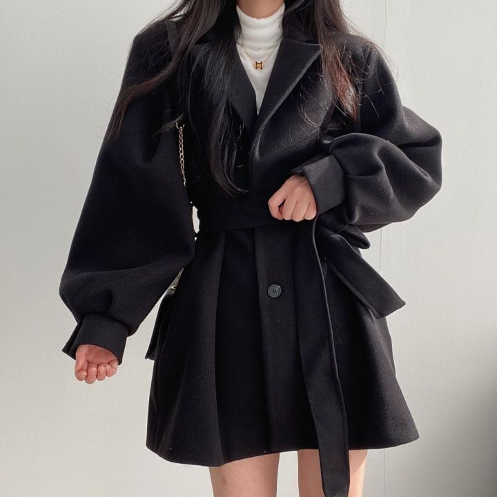 Manteau en laine | Mi-long | Simple boutonnage | Trench en laine | Vestes pour femme