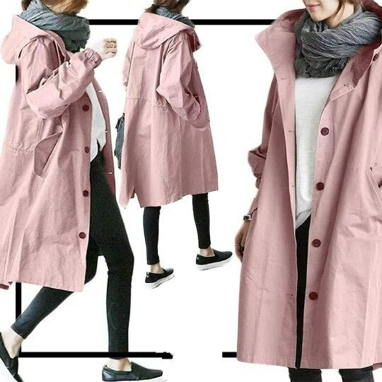 Trench-coat imperméable pour femme au design contemporain, idéal pour un usage quotidien