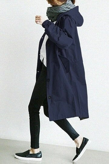 Trench-coat imperméable pour femme au design contemporain, idéal pour un usage quotidien